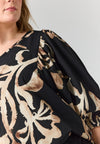 GoMalou - Bluse med Bladprint