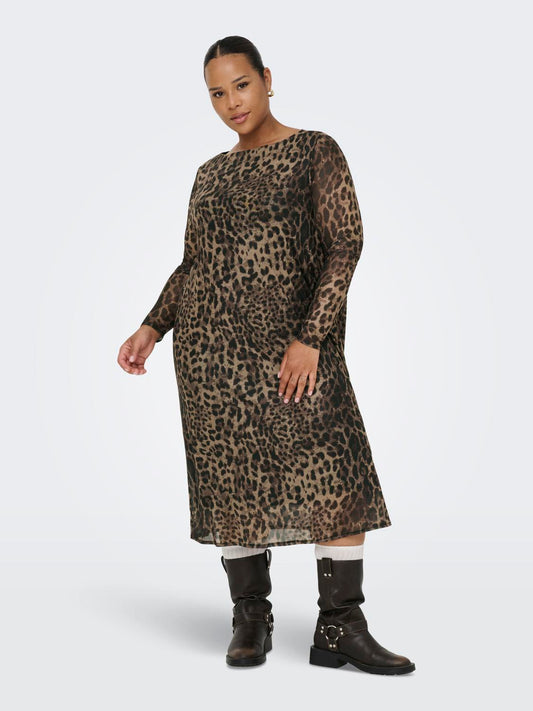 CARFOREST - Mesh Leopard Kjole