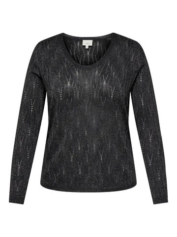 CARMELLA LS GLITTER V-HALS GENSER