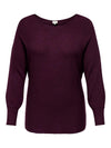 CARAdaline - Wine Strikbluse