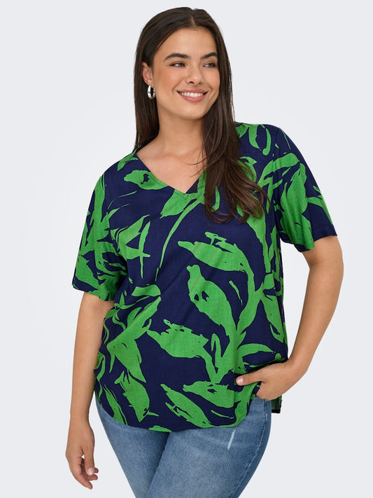 CarFlorra - Bluse med V-hals