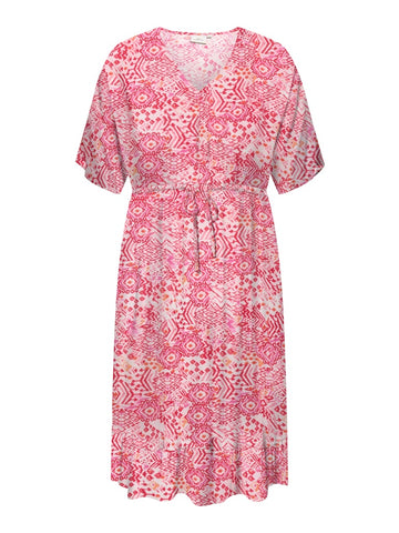 CARMARRAKESH LIFE 2/4 V-NECK DRESS AOP