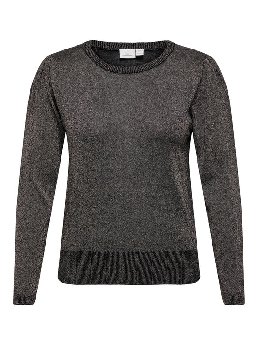 CARLUISA LS GLITTER O-NECK CC KNT