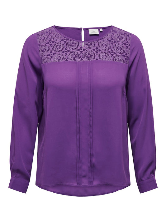 CARALICE L/S LACE TOP WVN