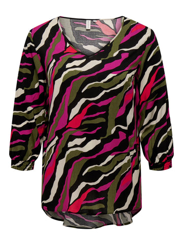 CARNOVA DITTE LIFE 3/4 SMOCK TOP AOP