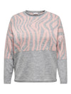 CARJADE ZEBRA L/S O-NECK KNIT NOOS