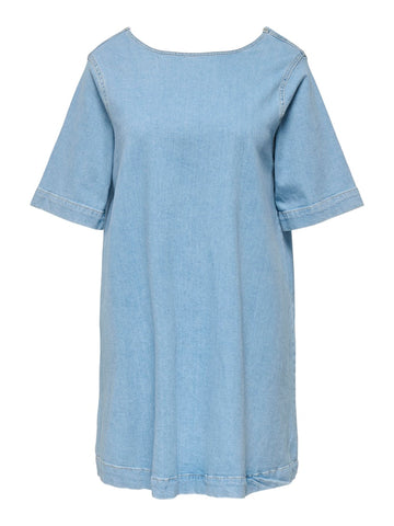 CARTINE MIDI SS A-SHAPE DENIM DRESS