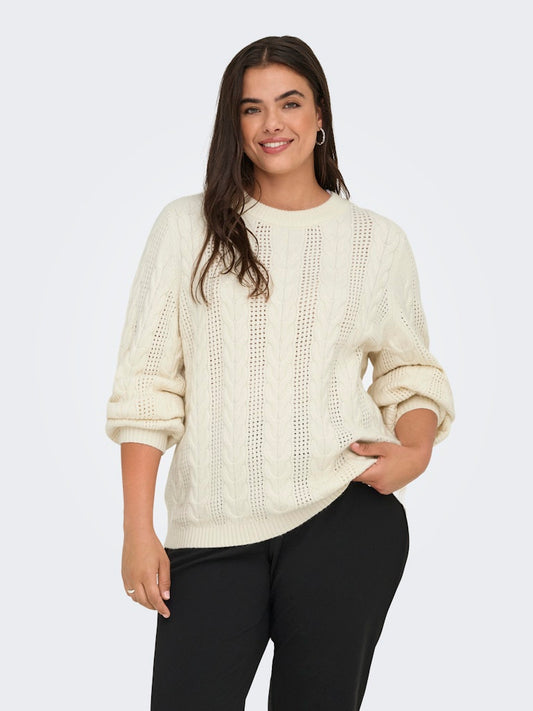 CARRUBINA - Kabel Strikbluse - NOOS