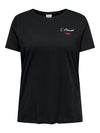 CARNINNA - Kortærmet T-shirt m. Broderi