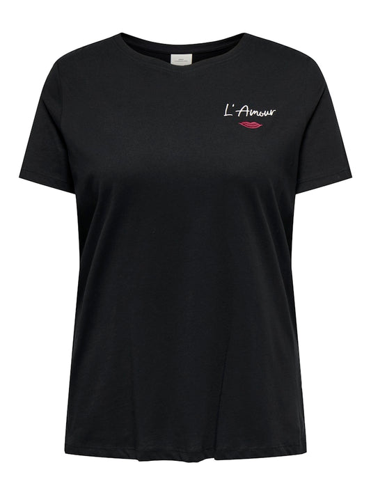 CARNINNA - Kortærmet T-shirt m. Broderi