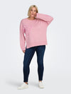 CarPetra - Strikbluse med Broderet Blomst
