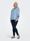CarPetra - Strikbluse med Broderet Blomst