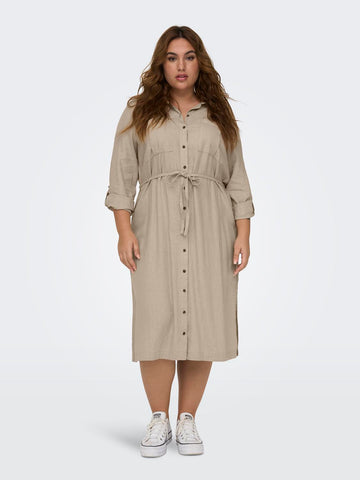 CARCARO LS LINEN SHIRT DRESS