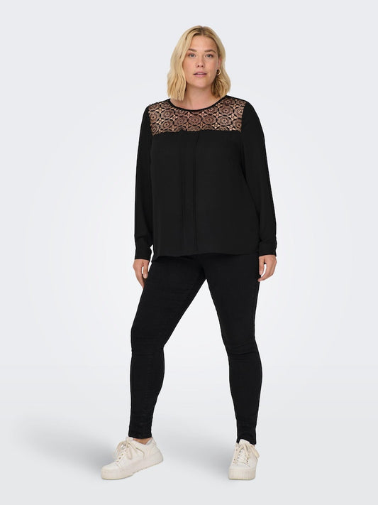 CARALICE L/S LACE TOP WVN