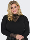 CARTILDE - Ribbluse med Blonde