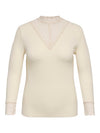 CARTILDE - Ribbluse med Blonde