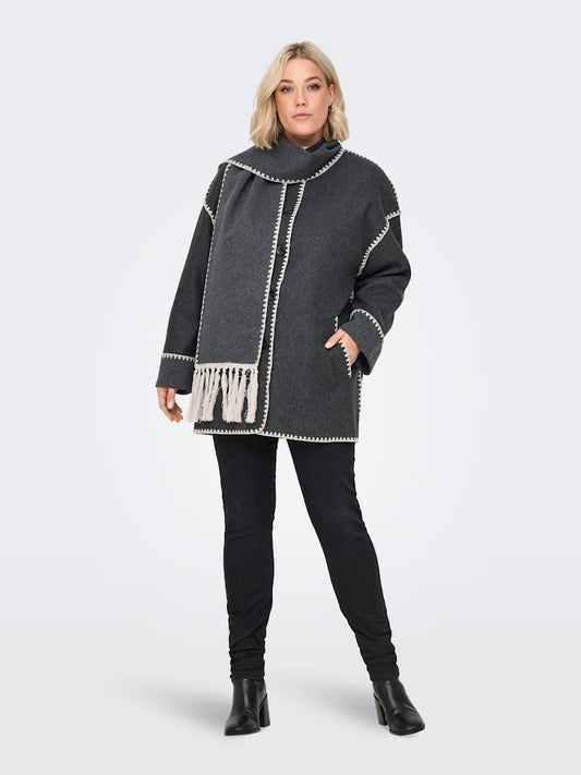 CARELBA SCALLOP EDGE SCARF COAT