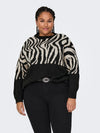 CARJADE ZEBRA L/S O-NECK KNIT NOOS