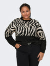 CARJADE ZEBRA L/S O-NECK KNIT NOOS