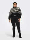 CARJADE ZEBRA L/S O-NECK KNIT NOOS