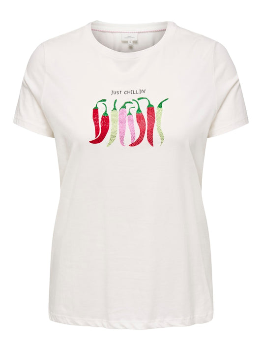 CARKITA - T-shirt med perler eller pailletter