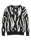 CARMONTANA ZEBRA LOOSE O-NECK KNIT