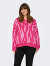 CARMONTANA ZEBRA LOOSE O-NECK KNIT