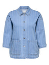 CARKIRSI - STRIBET DENIM JAKKE