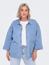 CARKIRSI - STRIBET DENIM JAKKE