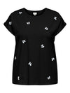 CARMILDA - Kortærmet T-shirt med Broderier