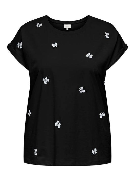 CARMILDA - Kortærmet T-shirt med Broderier