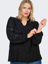 Lange ermer O-hals bluse