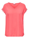 CARJASMINA - Bluse med Blondekanter