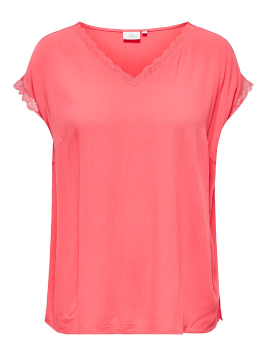 CARJASMINA - Bluse med Blondekanter