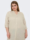 CARTOKYO L/S LINEN BLEND DRESS
