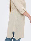 CARTOKYO L/S LINEN BLEND DRESS