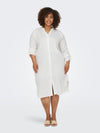 CARTOKYO L/S LINEN BLEND DRESS