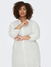 CARTOKYO L/S LINEN BLEND DRESS