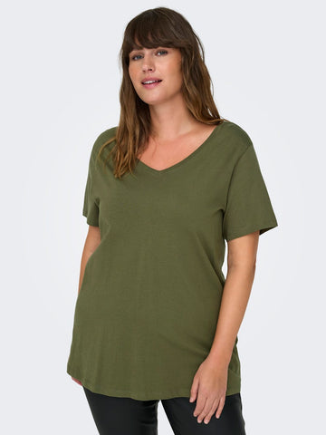 CARBONNIE -T-shirt med A-form- NOOS