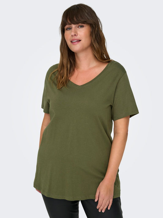 CARBONNIE -T-shirt med A-form- NOOS