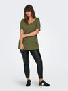 CARBONNIE -T-shirt med A-form- NOOS