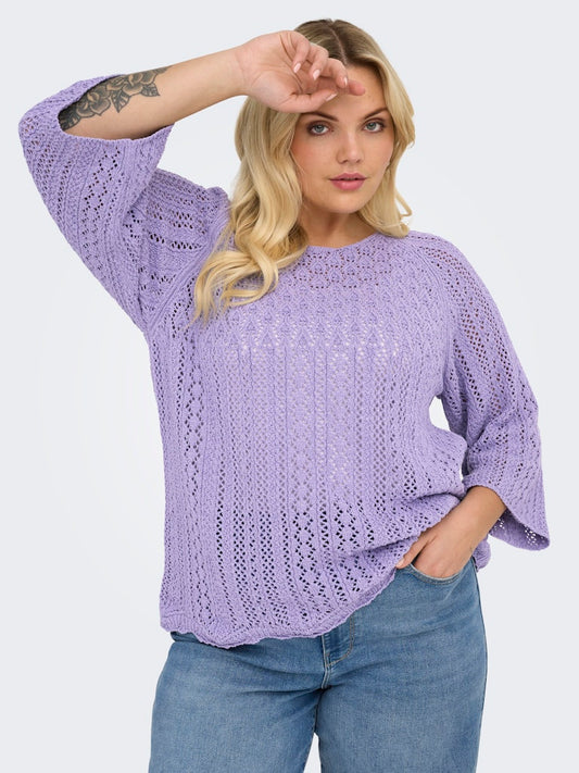 CARNOLA LIFE  - Strikbluse med 3/4 ærmer - Noos