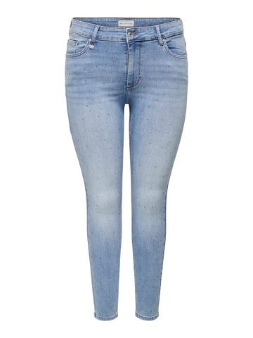 CARWILLY - Normal Taljehøjde Jeans med Rhinesten