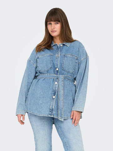 CARSOPHIA - Denimjakke med Bælte