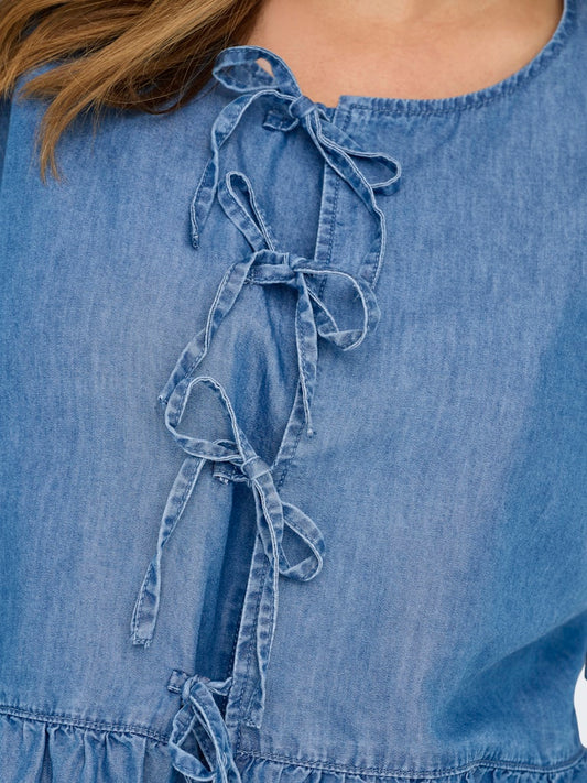 CARBEA KORTERMET SLØYFE DENIMSKJORTE BJ