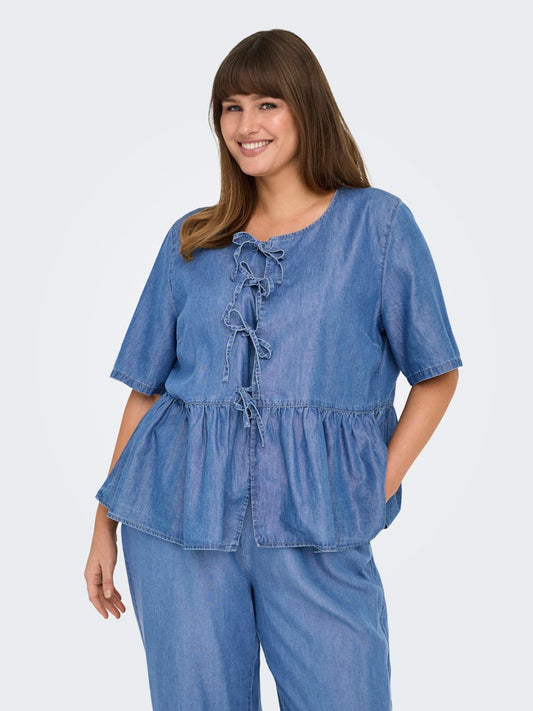 CARBEA KORTERMET SLØYFE DENIMSKJORTE BJ