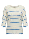 CARGEENA 3/4 STRIPE V-NECK KNIT