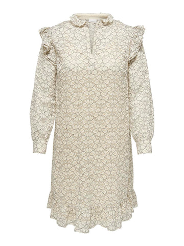 CARMARTHA L/S FRILL MIDI DRESS