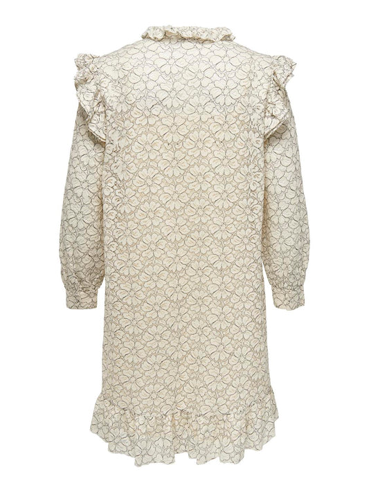 CARMARTHA L/S FRILL MIDI DRESS