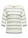CARGEENA 3/4 STRIPE V-NECK KNIT